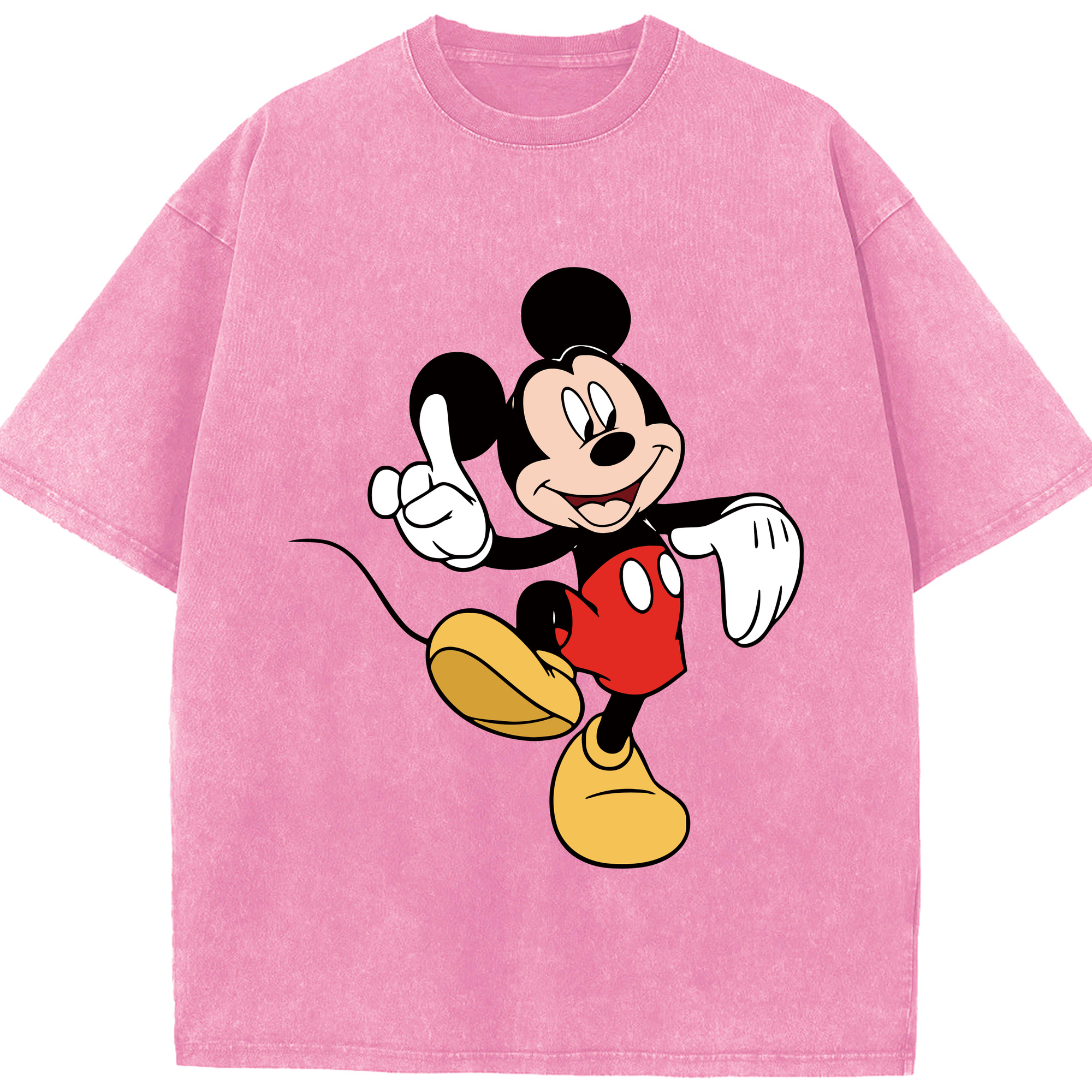 （画像用） ミッキーマウス Mickey Mouse 綿100% ヴィンテージ風 半袖Tシャツ（フロントプリント）